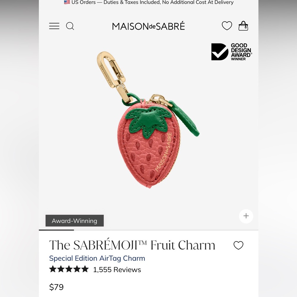 MAISON de SABRÉ Pink and Green Fruit Charm